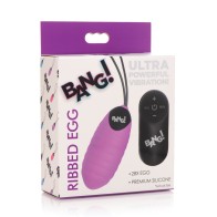 Bang 28X Ribbed Silicone Egg Remote Control Purple