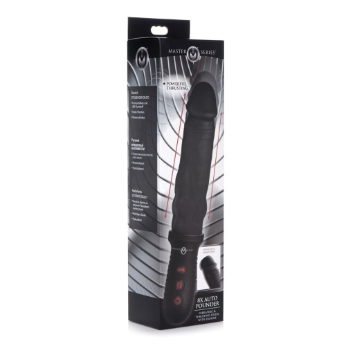 Dildo Vibrador y de Penetración Automática Master Series 8X con Asa - Negro