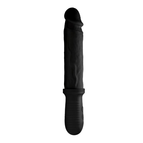 Master Series 8X Auto Pounder Vibrating & Thrusting Dildo with Handle - Black