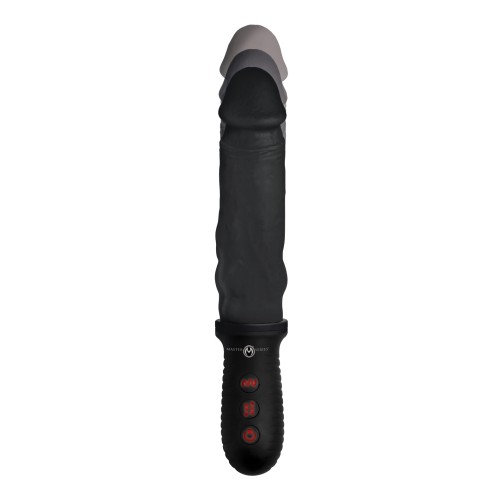 Master Series 8X Auto Pounder Vibrating & Thrusting Dildo with Handle - Black