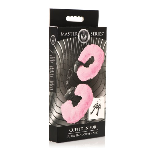 Master Series Cuffed in Furry Handcuffs Pink