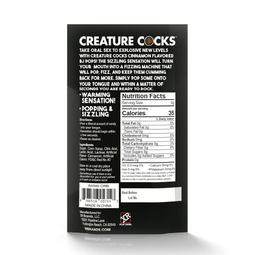 Creature Cocks CC Bj Pops Warming Cinnamon