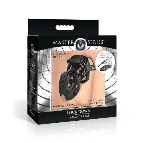 Master Series Lock Down Chastity Cage Black