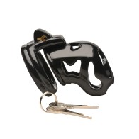 Hard Stop Double Ring Chastity Cage Black