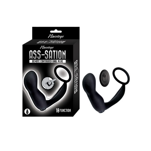 Plug Anal Contorneado Ass-station Control Remoto Negro