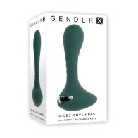 Gender X Vibrating Silicone Plug - Teal