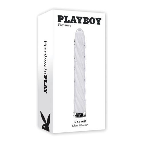 Vibrador de Cristal Playboy Pleasure In the Twist Blanco para Experiencias Sensacionales