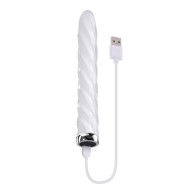 Playboy Pleasure In the Twist Glass Vibrator White for Sensational Experiences