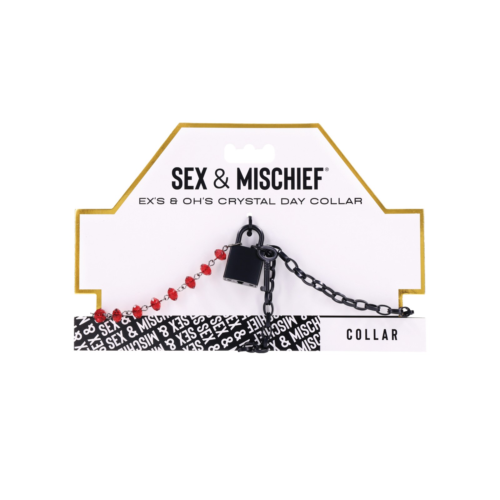 Sex & Mischief Ex's Oh's Crystal Day Collar Red Black