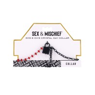 Sex & Mischief Ex's Oh's Crystal Day Collar Red Black