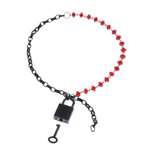 Sex & Mischief Ex's Oh's Crystal Day Collar Red Black