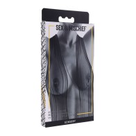 Sex & Mischief Ex's & Oh's Body Jewelry with Nipple Ties - Black