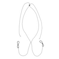 Sex & Mischief Ex's & Oh's Body Jewelry with Nipple Ties - Black