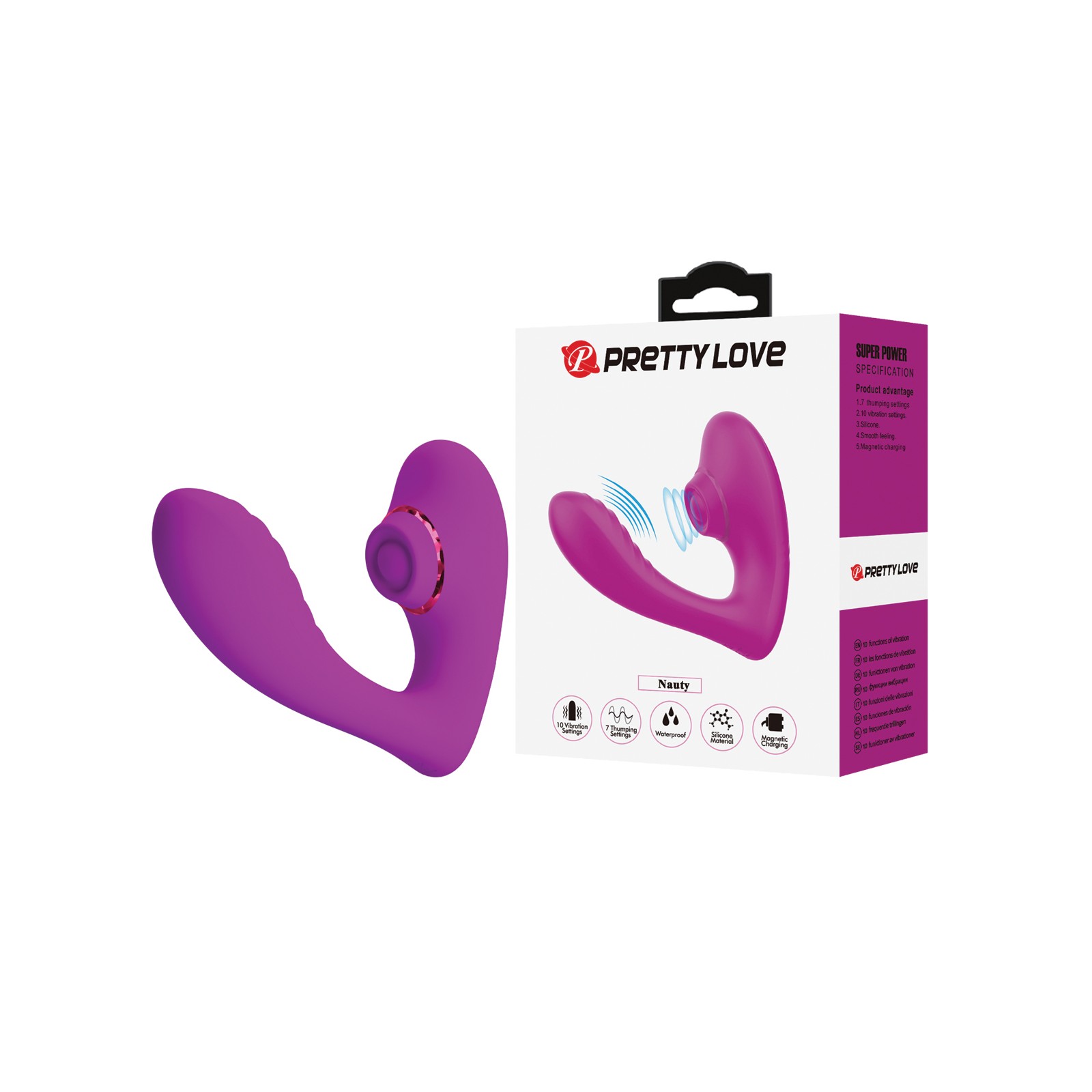 Pretty Love Nauty Insertable Vibrator Fuchsia - Pulsating Pleasure