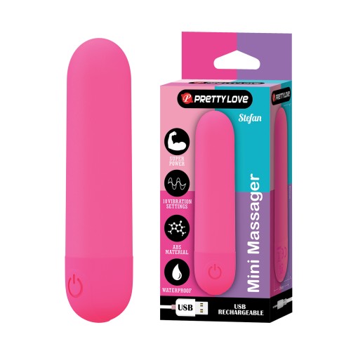 Pretty Love Stephan Mini Massager Bullet - Hot Pink