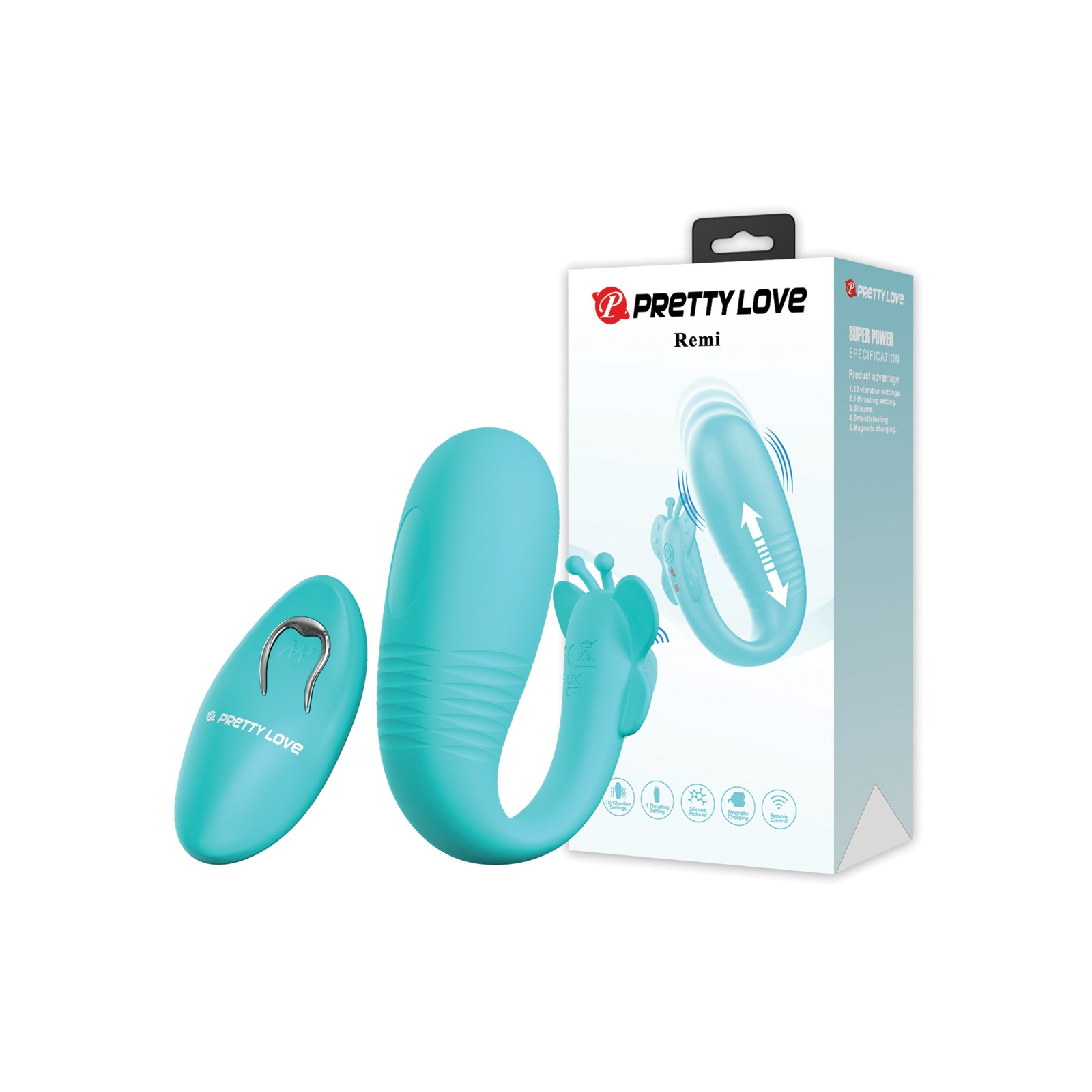 Pretty Love Remi Hands-Free Thrusting Vibrator Aqua