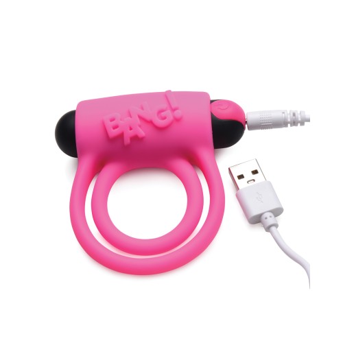 Bang Vibrating Cock Ring Bullet Remote Pink