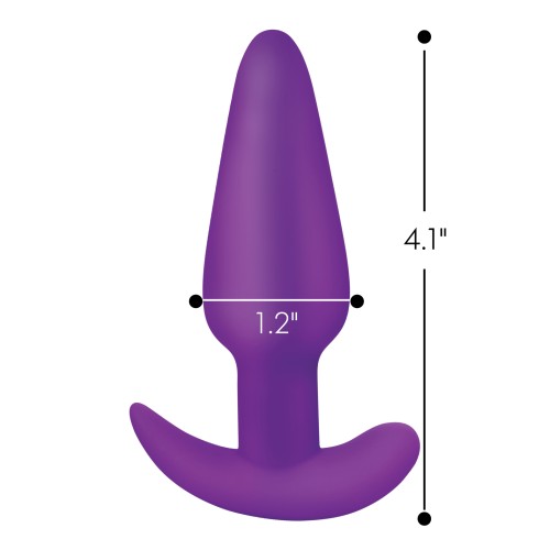 Bang! 21X Vibrating Silicone Butt Plug with Remote Purple