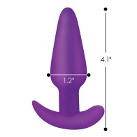 Bang! 21X Vibrating Silicone Butt Plug with Remote Purple