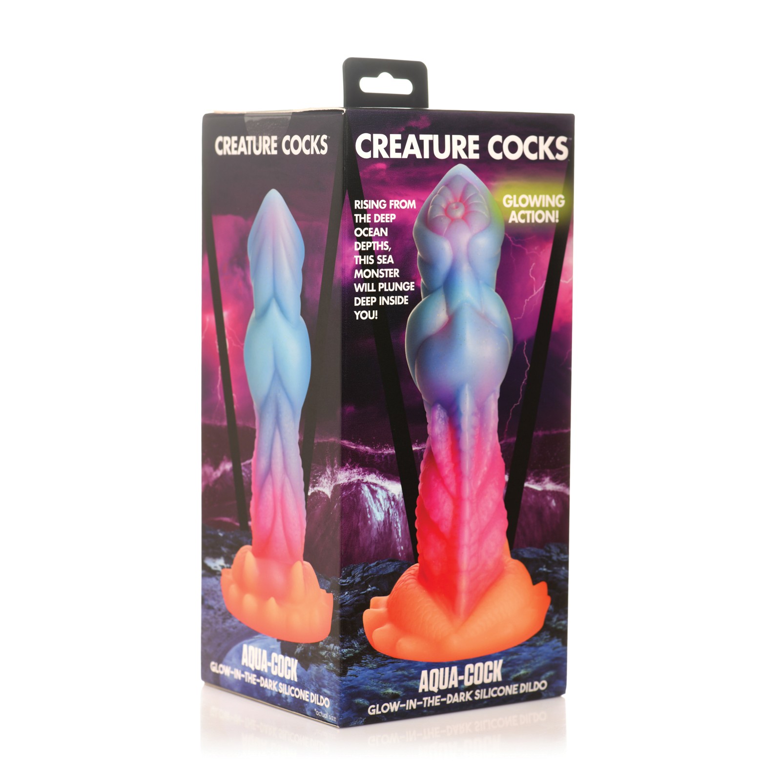 Dildo Aqua-Cock que Brilla en la Oscuridad Creature Cocks