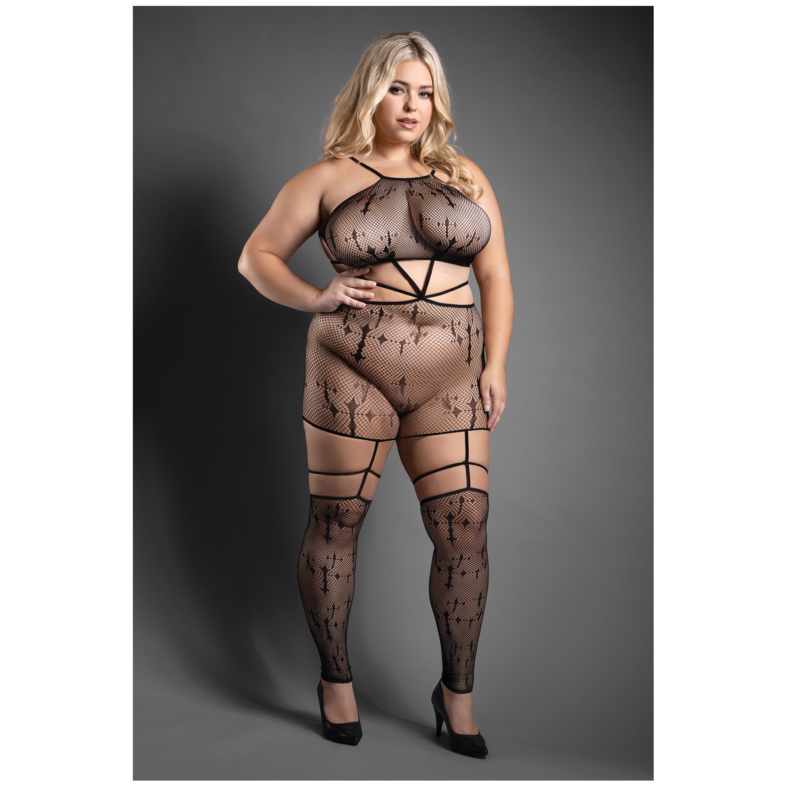 Gothic Gartered Bodystocking Dress