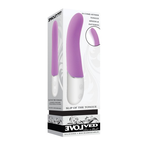 Vibrador Evolved Slip of the Tongue G-Spot Púrpura Blanco