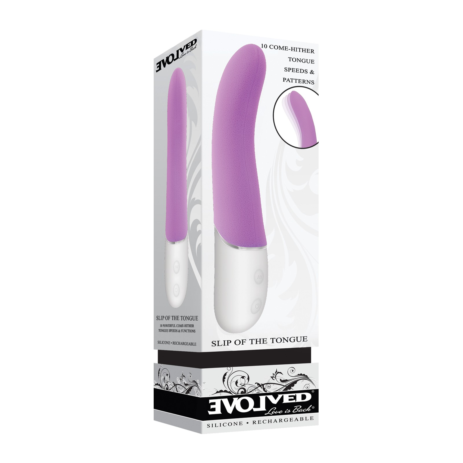 Evolved Slip of the Tongue G-Spot Vibrator Purple White