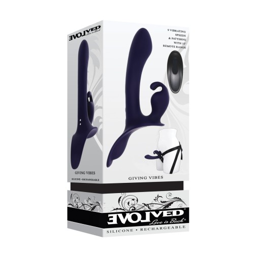 Estimulador Evolved Strap-On Orejas de Conejo Púrpura