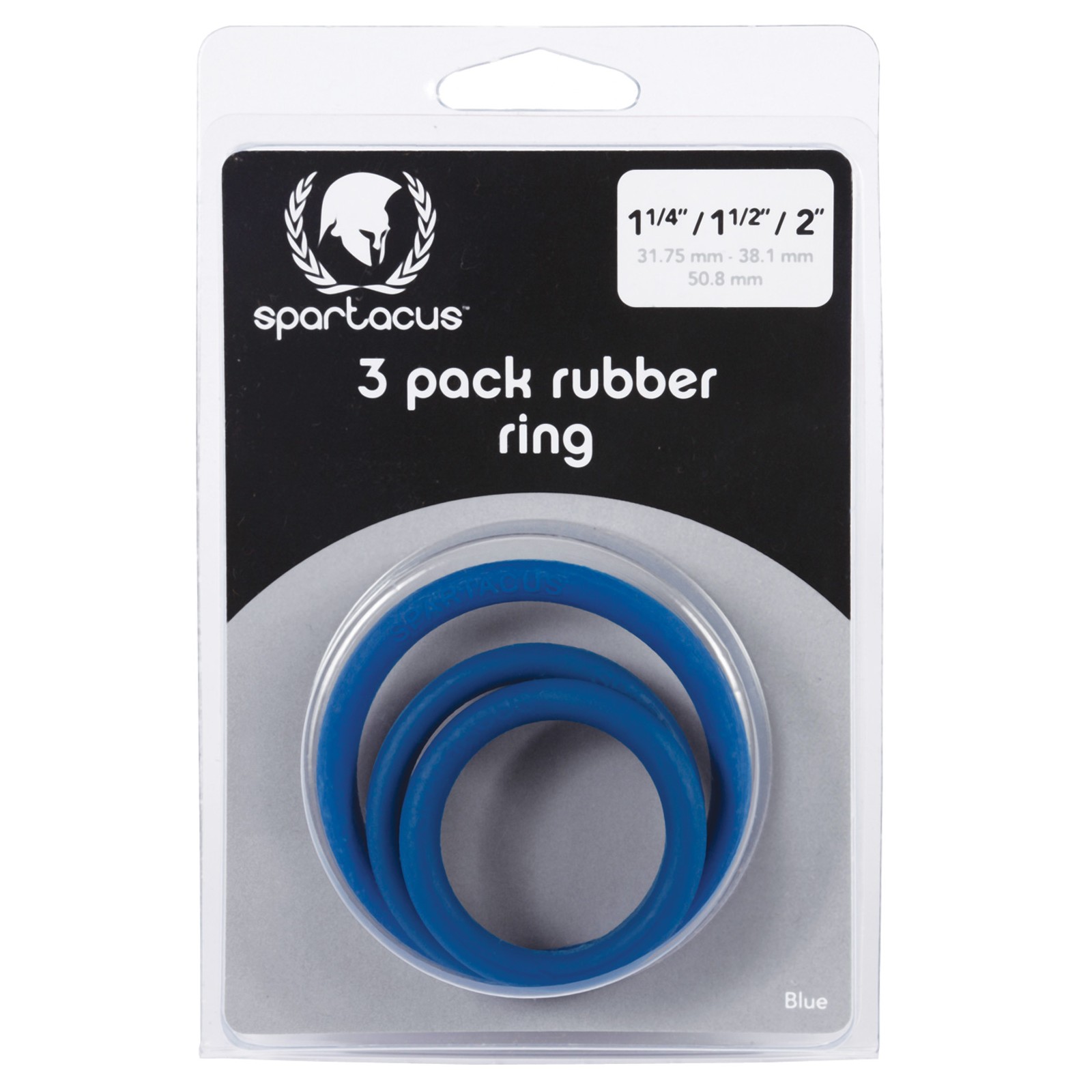 Spartacus Rubber Cock Ring Set - 3 Sizes