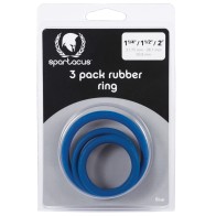 Spartacus Rubber Cock Ring Set - 3 Sizes