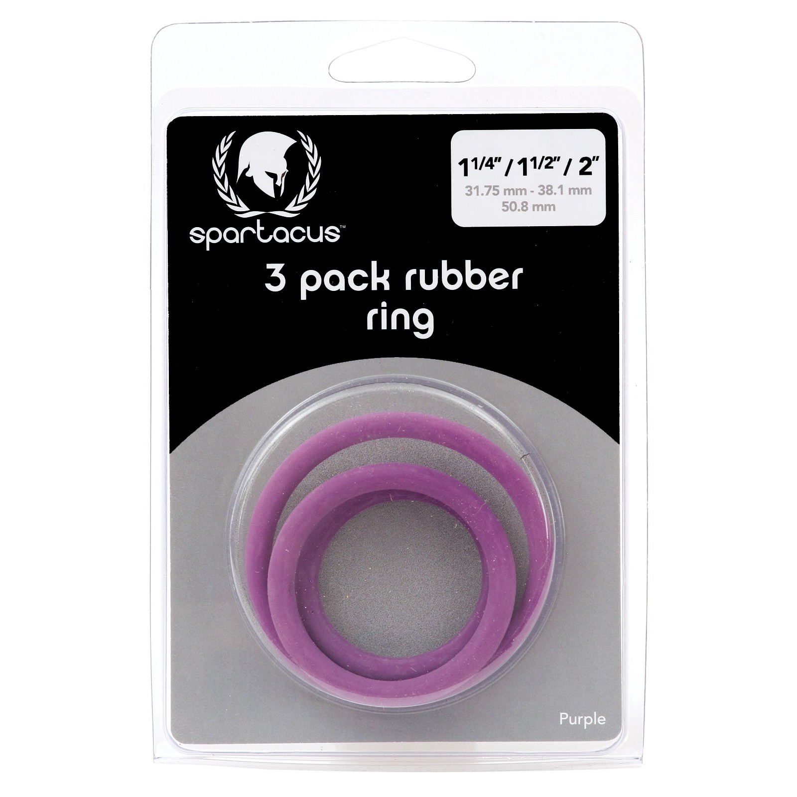 Spartacus Rubber Cock Ring Set Purple