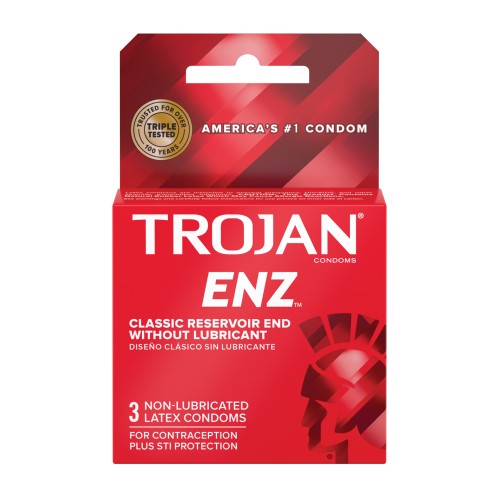 Trojan Enz Preservativos No Lubricados Caja de 3