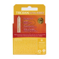 Trojan Ultra Ribbed Condoms Box of 3