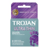 Preservativos Lubricados Ultra Finos Trojan Caja de 3