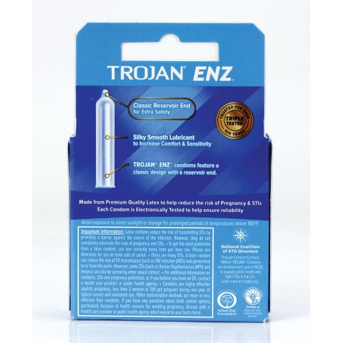 Trojan Enz Lubricated Condoms Safety & Pleasure