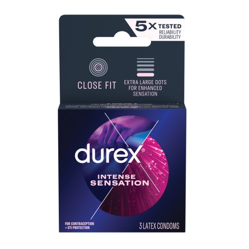 Durex Intense Sensation Condoms - Box of 3 for Pleasure