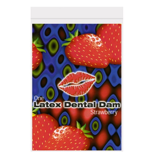 Trust Dam Strawberry Latex Dental Dam - Safe Pleasure