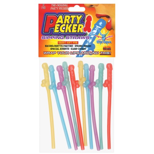 Party Pecker Straws Assorted Colors