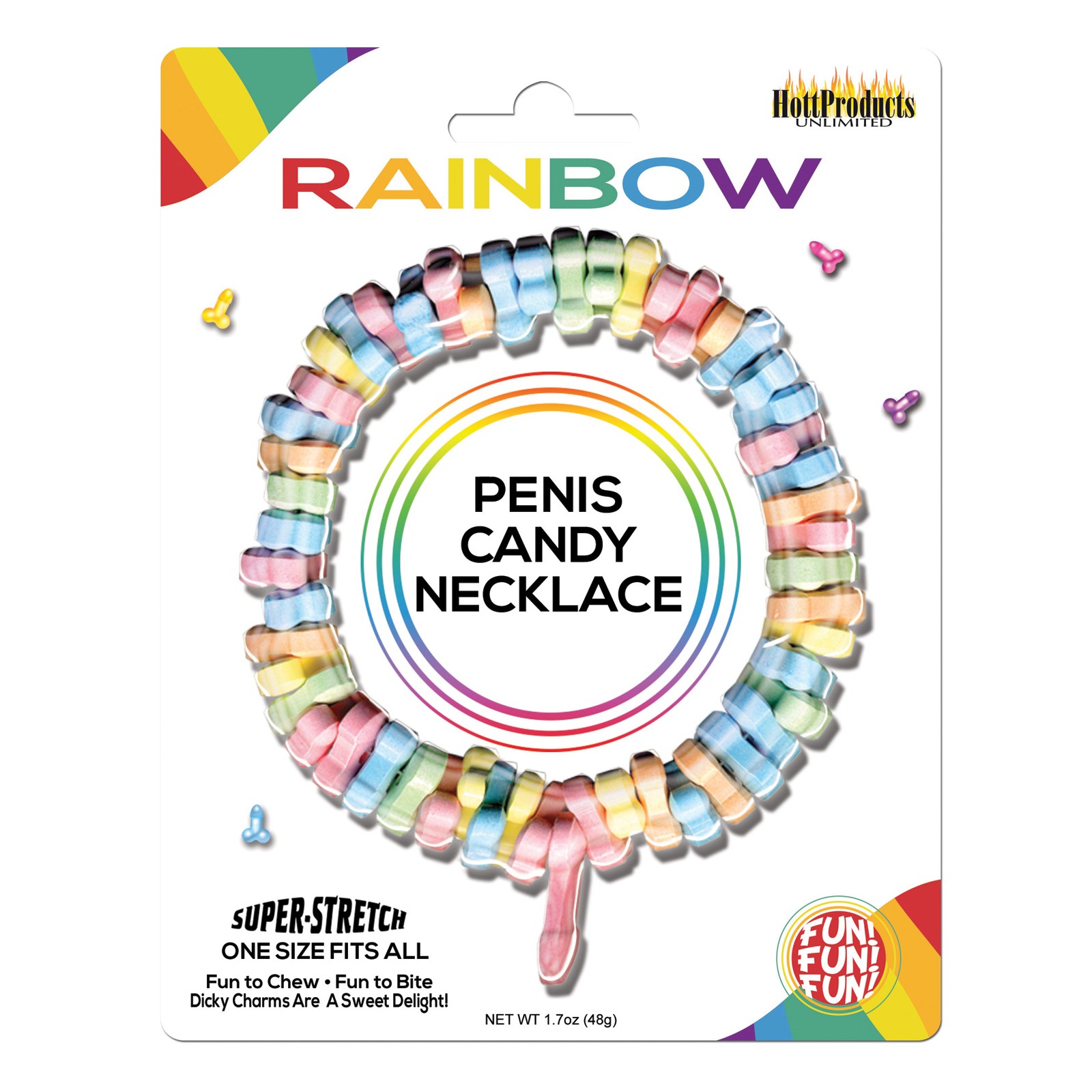 Rainbow Penis Candy Necklace Fun Accessory