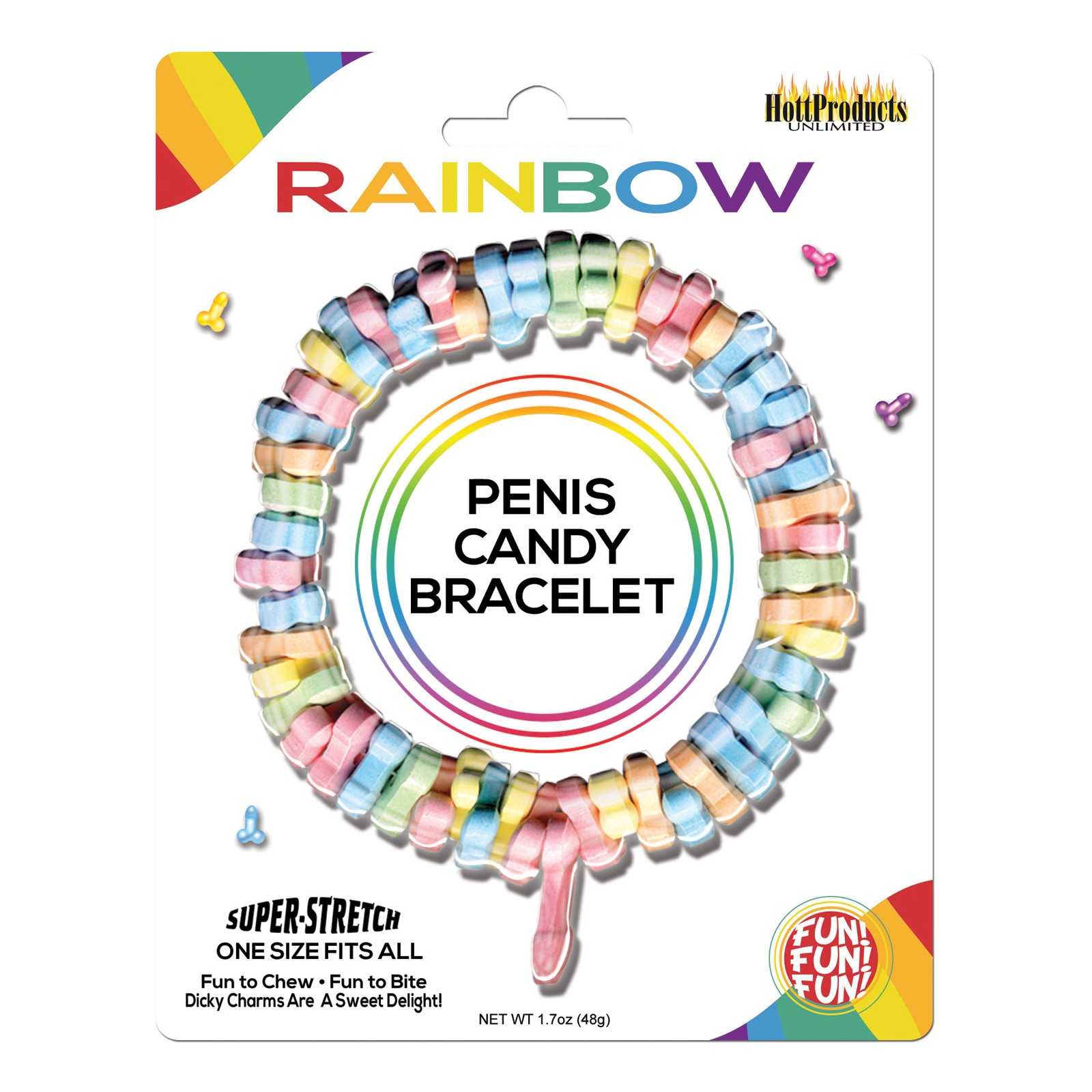 Rainbow Penis Candy Bracelet - Fun Accessory