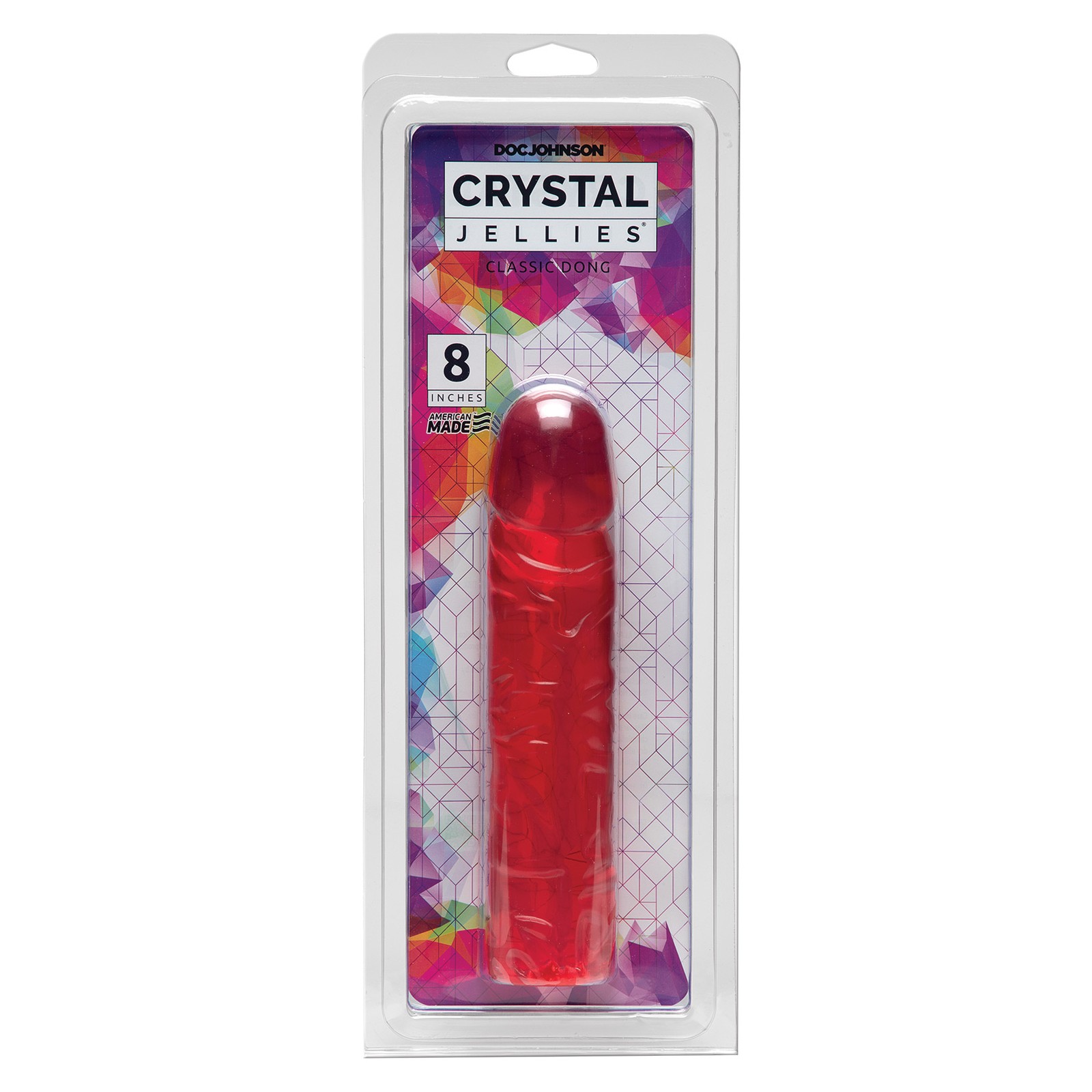 Dildo Clásico Crystal Jellies 8 Pulgadas Rosa