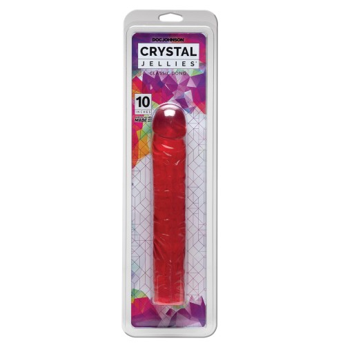 Dildo Clásico Crystal Jellies de 10 Pulgadas para Placer