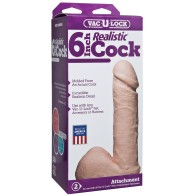 Vac-U-Lock Pene Realista de 6" - Blanco