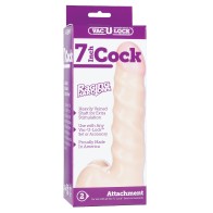 Vac-U-Lock 7" Raging Hard On Realistic Cock - White