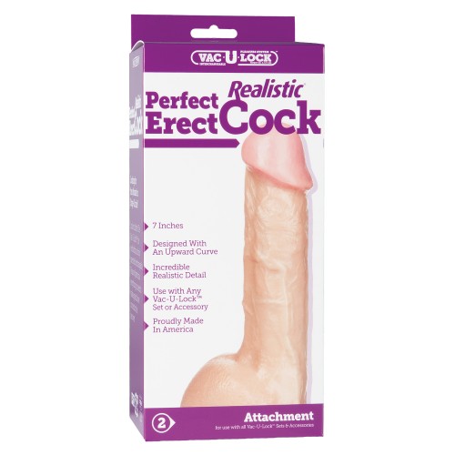 Vac-U-Lock 7 Inch Perfect Realistic Cock White