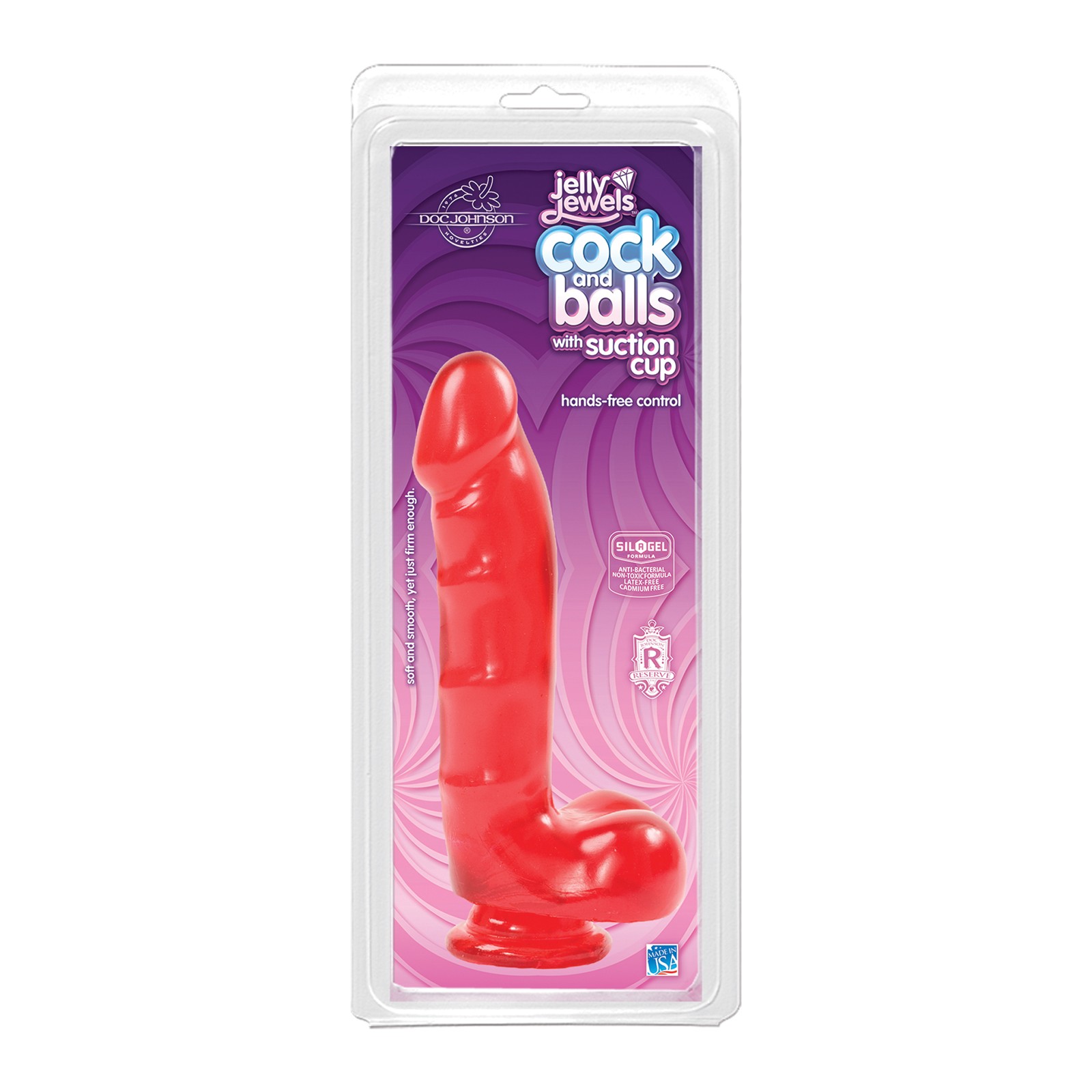 Jelly Cock with Suction Cup - Ruby