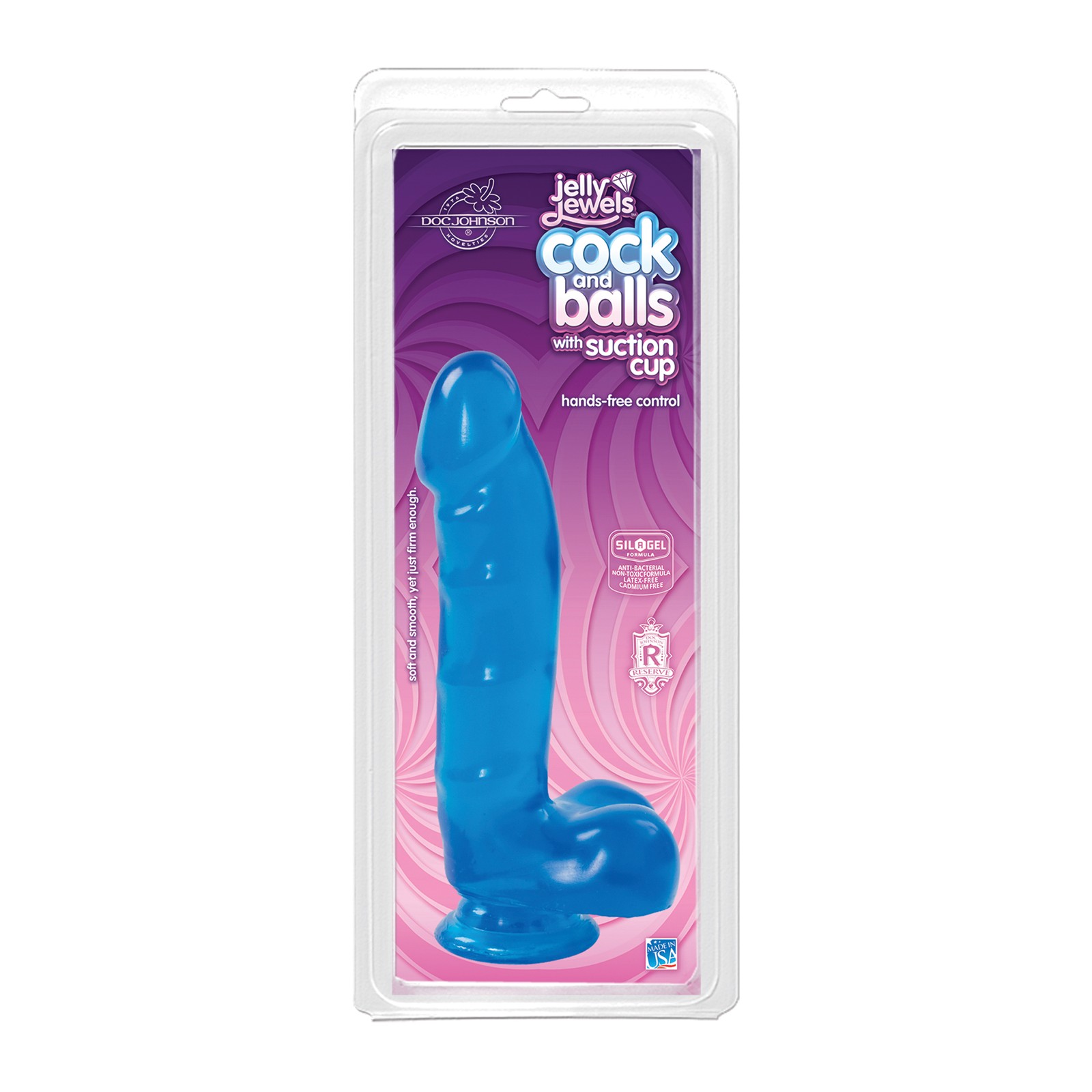 Jelly Cock w/Suction Cup - Blue