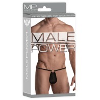 Male Power G-String with Front Ring Black O/S