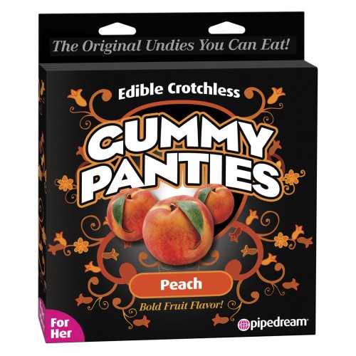 Panty Crotchless de Goma Edible Durazno