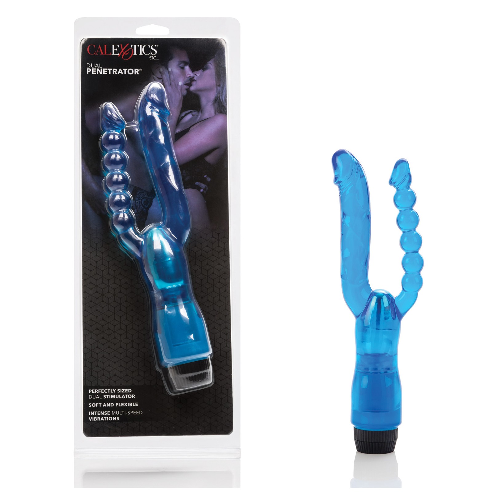 Crystalessence 5" Dual Penetrator - Blue - Ultimate Pleasure